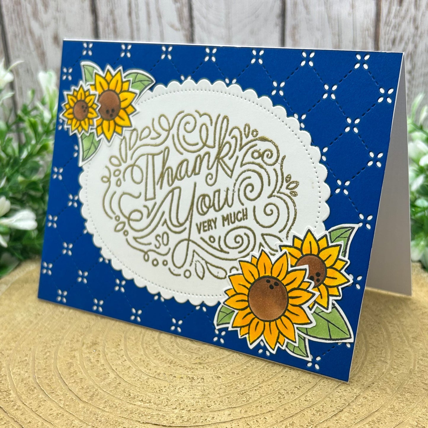 Sunflowers Scripty Handmade Thank You Card-1