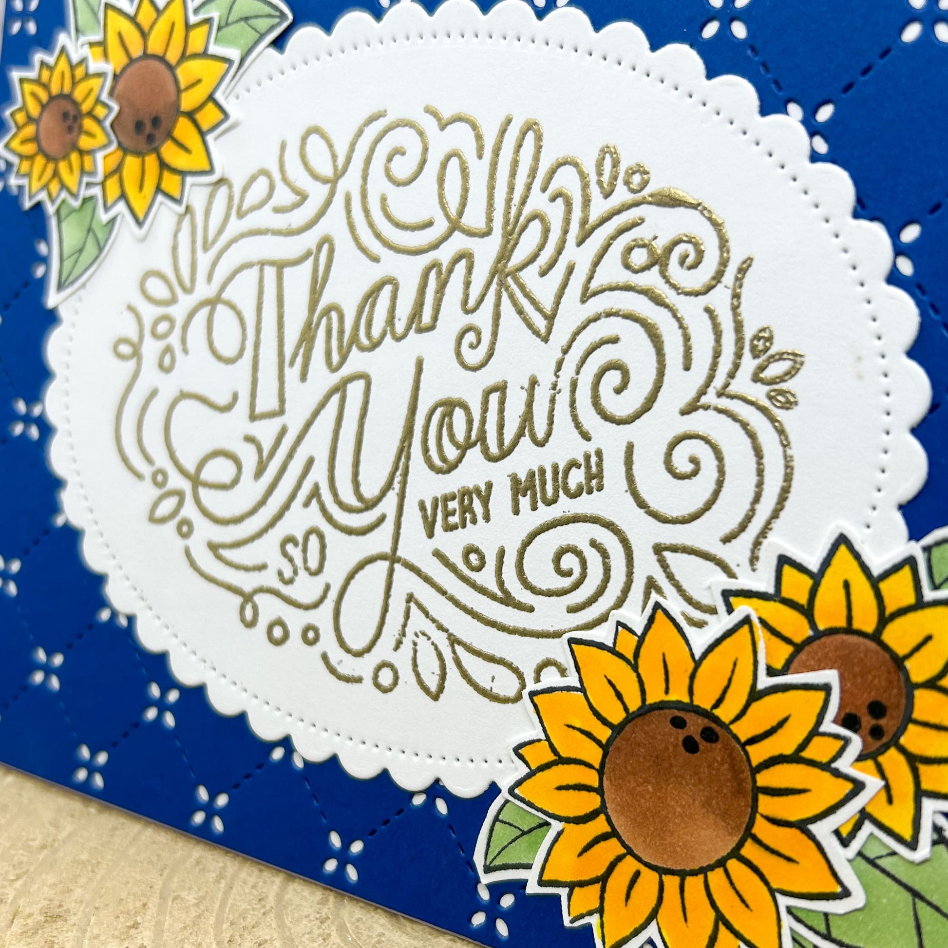 Sunflowers Scripty Handmade Thank You Card-2