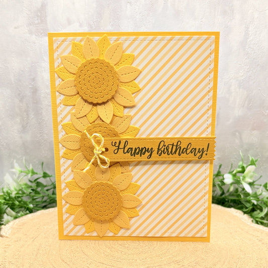 Sunflowers Stacked Handmade Birthday Card