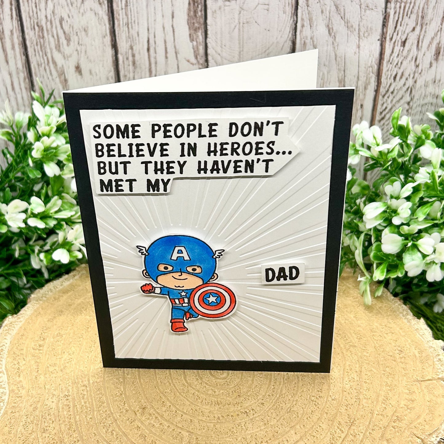 Super Hero Dad Captain USA Character Themed Handmade Card-1