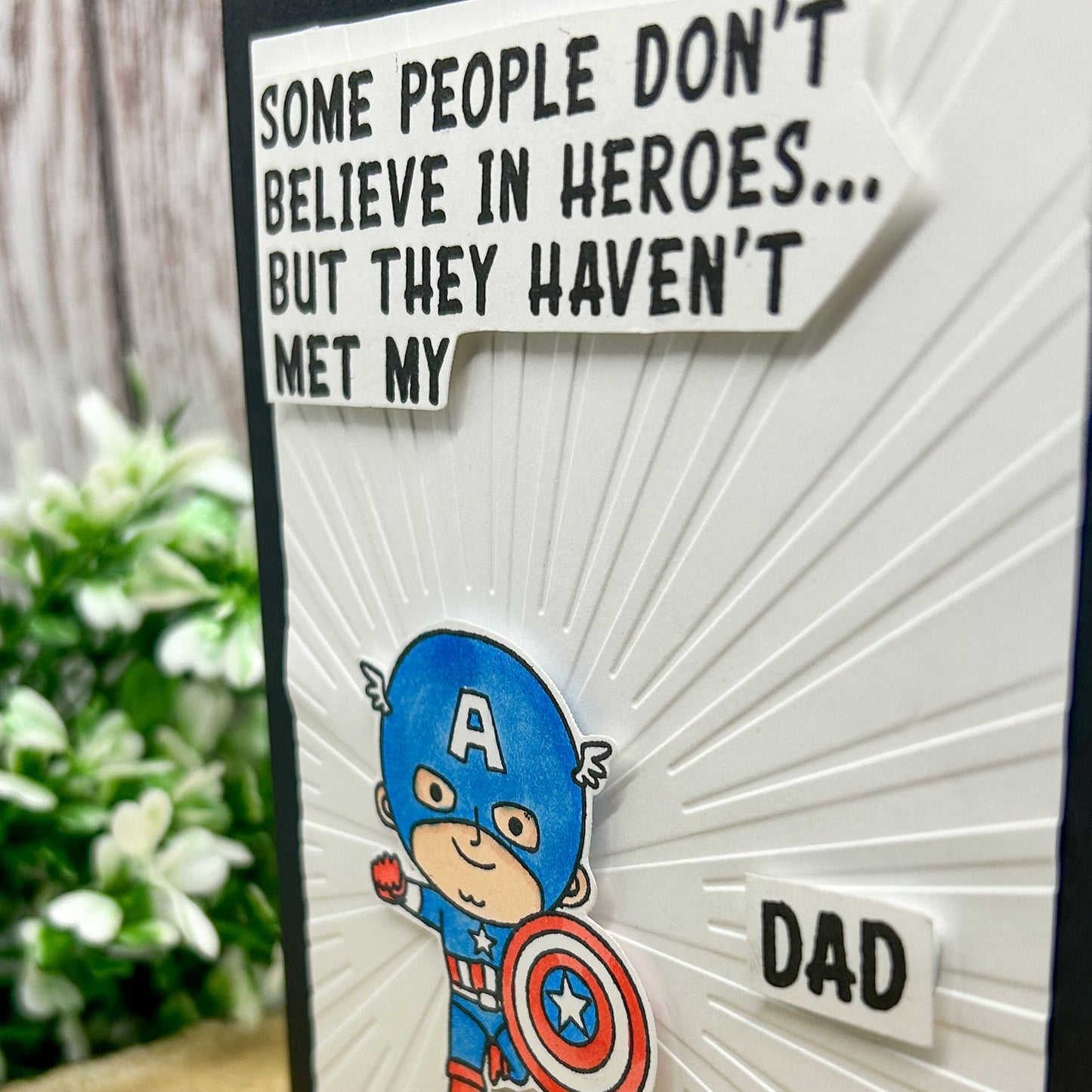Super Hero Dad Captain USA Character Themed Handmade Card-2