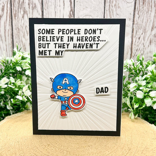 Super Hero Dad Captain USA Character Themed Handmade Card