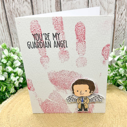 Supernatural Castiel Angel Handmade Character Themed Card-1