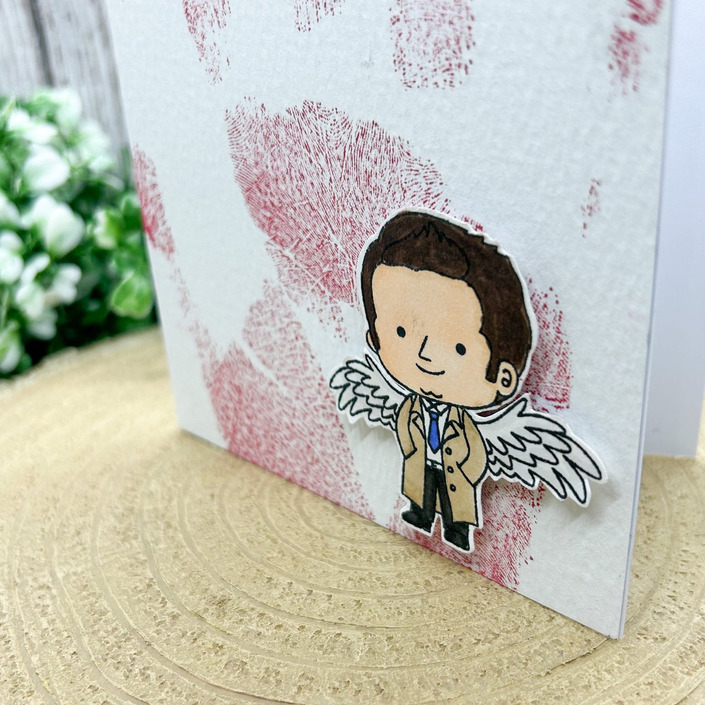 Supernatural Castiel Angel Handmade Character Themed Card-2