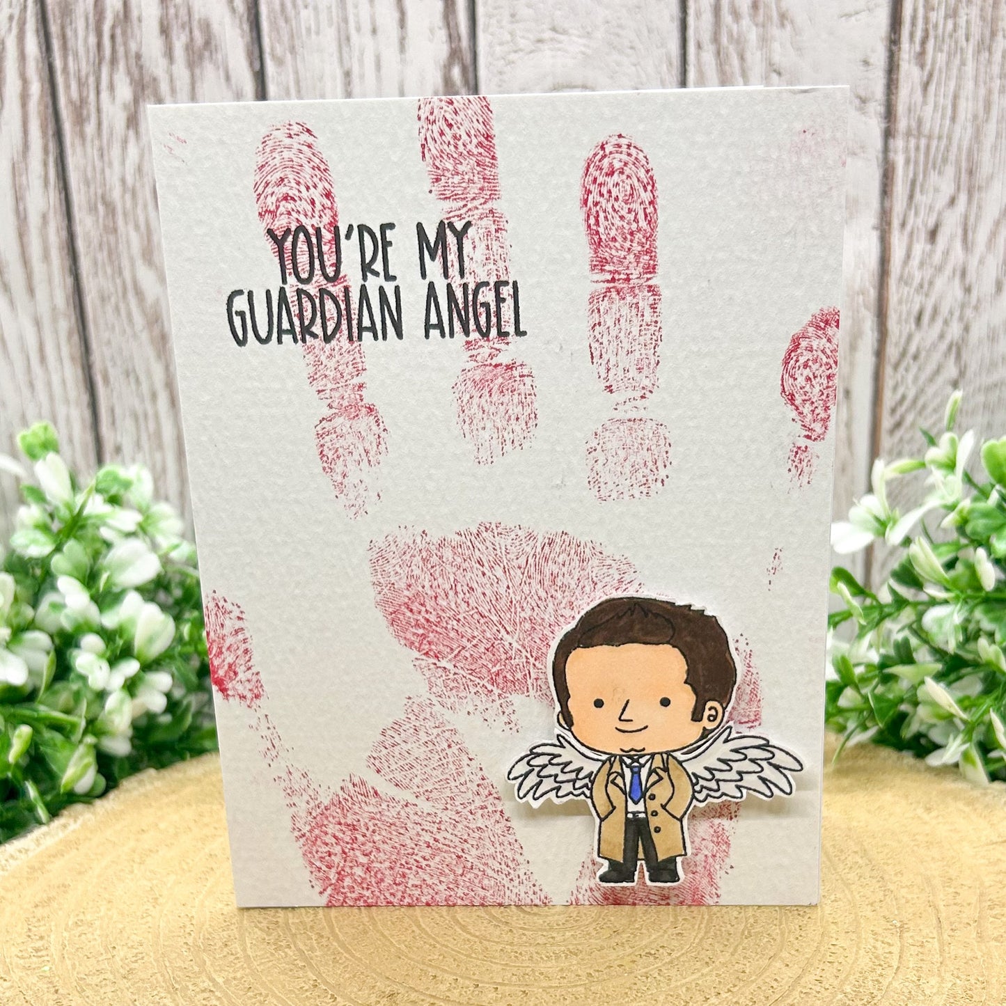 Supernatural Castiel Angel Handmade Character Themed Card