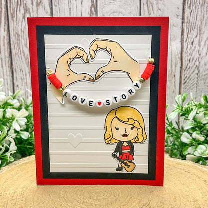 Taylor Swift Eras Tour Inspired Love Story Friendship Bracelet Handmade Card