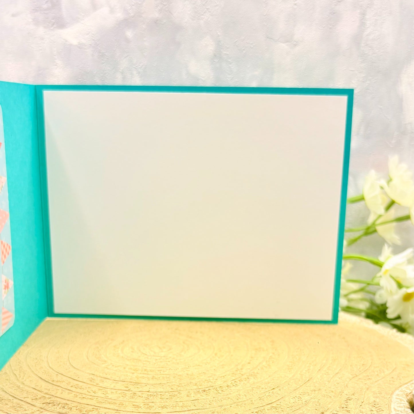 Teal Birthday Wishes Handmade Gift Card Holder Card-2