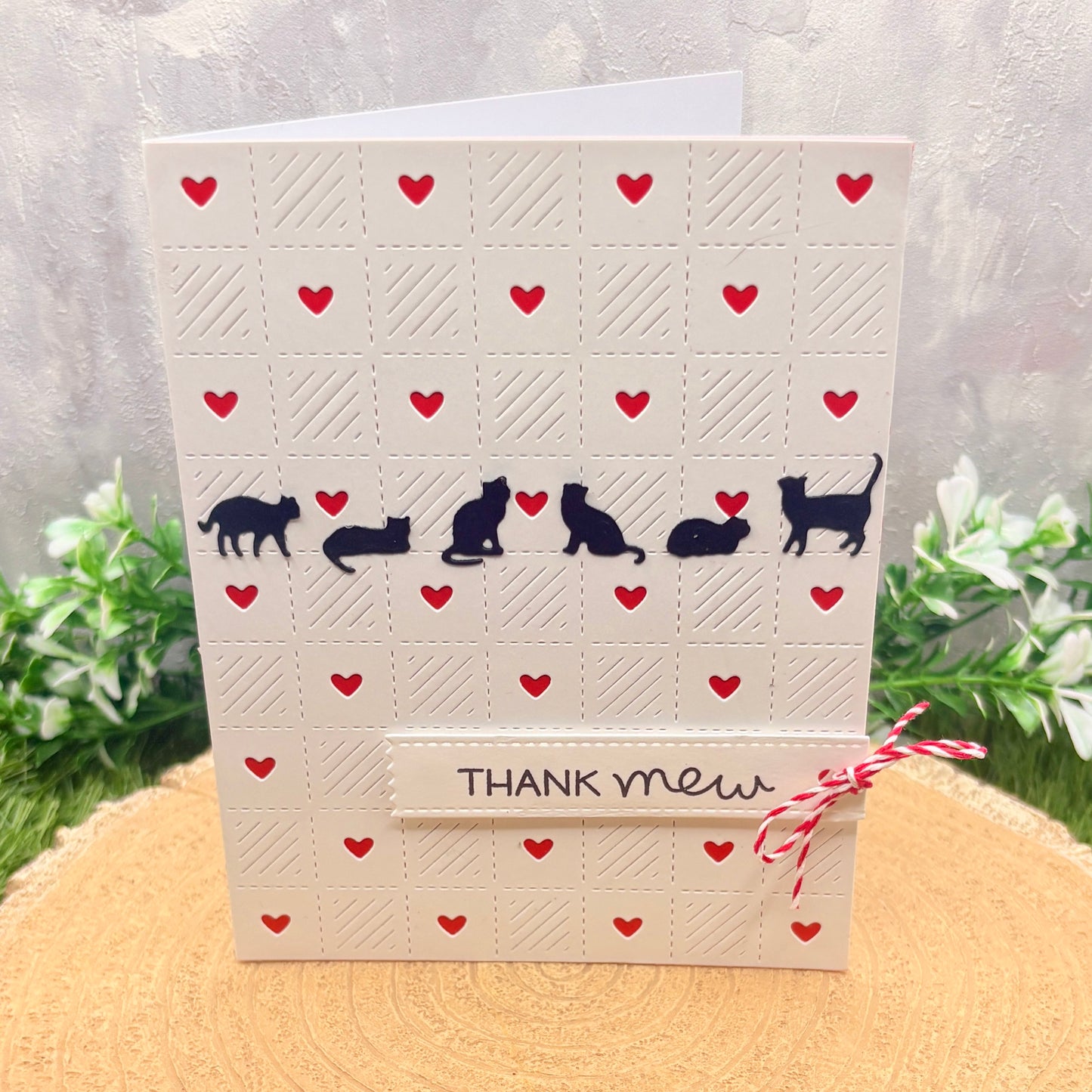 Thank Mew Silhouette Cats Handmade Thank You Card-1