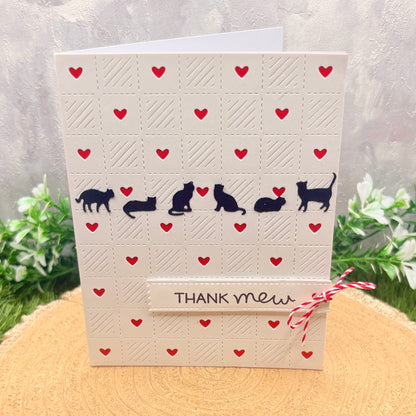 Thank Mew Silhouette Cats Handmade Thank You Card-1