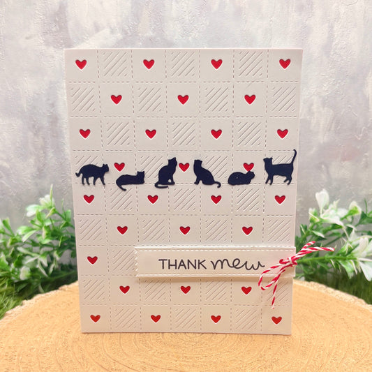 Thank Mew Silhouette Cats Handmade Thank You Card