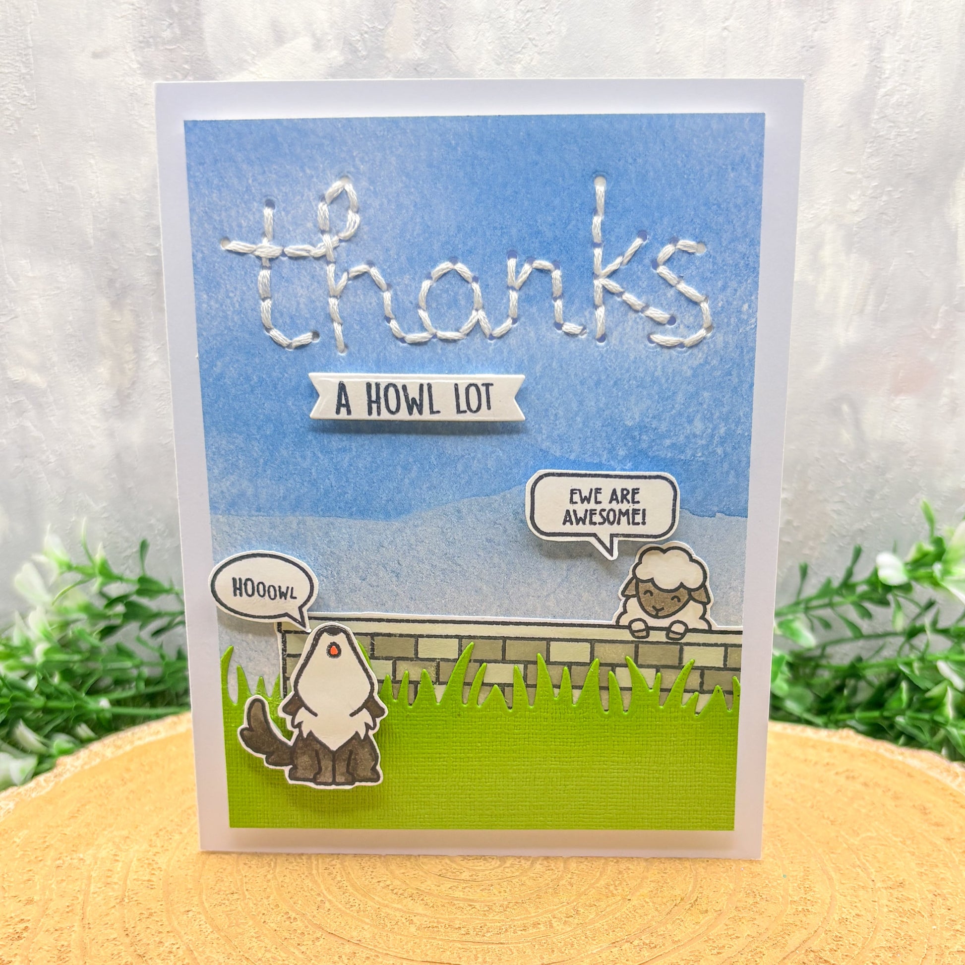Thanks A Howl Lot Handmade Thank You Card
