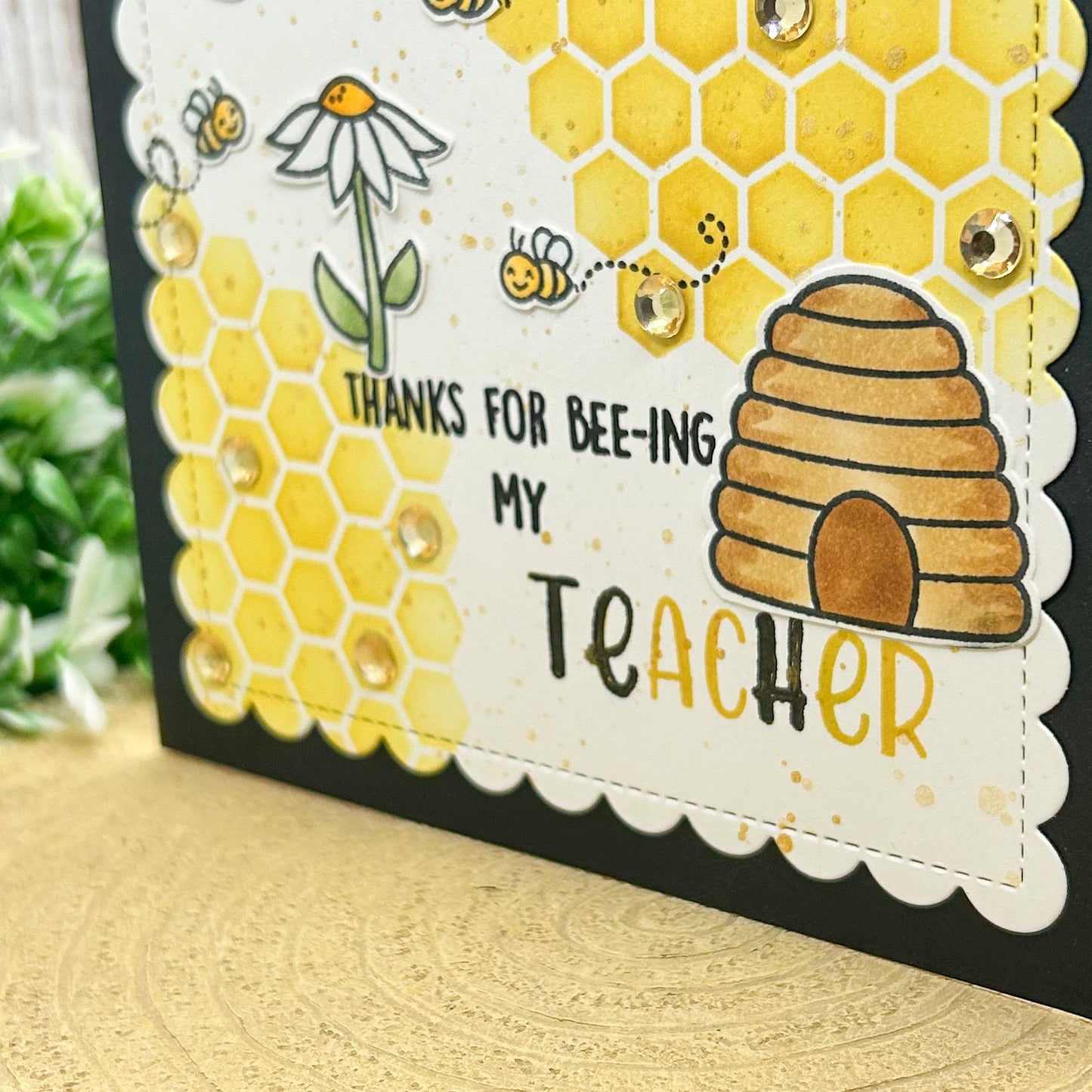 Thanks For BEE-ing My Teacher Square Handmade Thank You Card-2