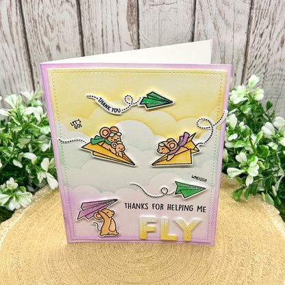 Thanks For Helping Me Fly Handmade Thank You Card-1