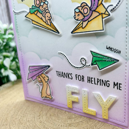 Thanks For Helping Me Fly Handmade Thank You Card-2