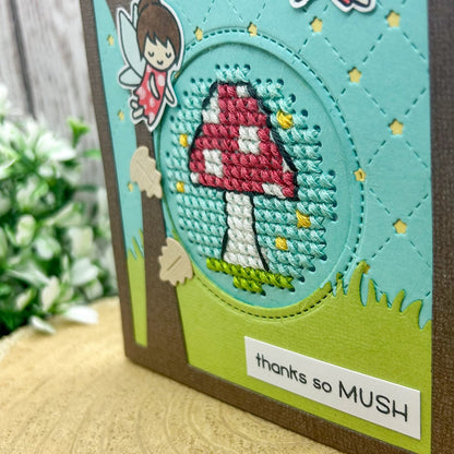 Thanks So Mush Cross-Stitched Handmade Thank You Card-2