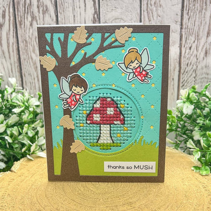 Thanks So Mush Cross-Stitched Handmade Thank You Card