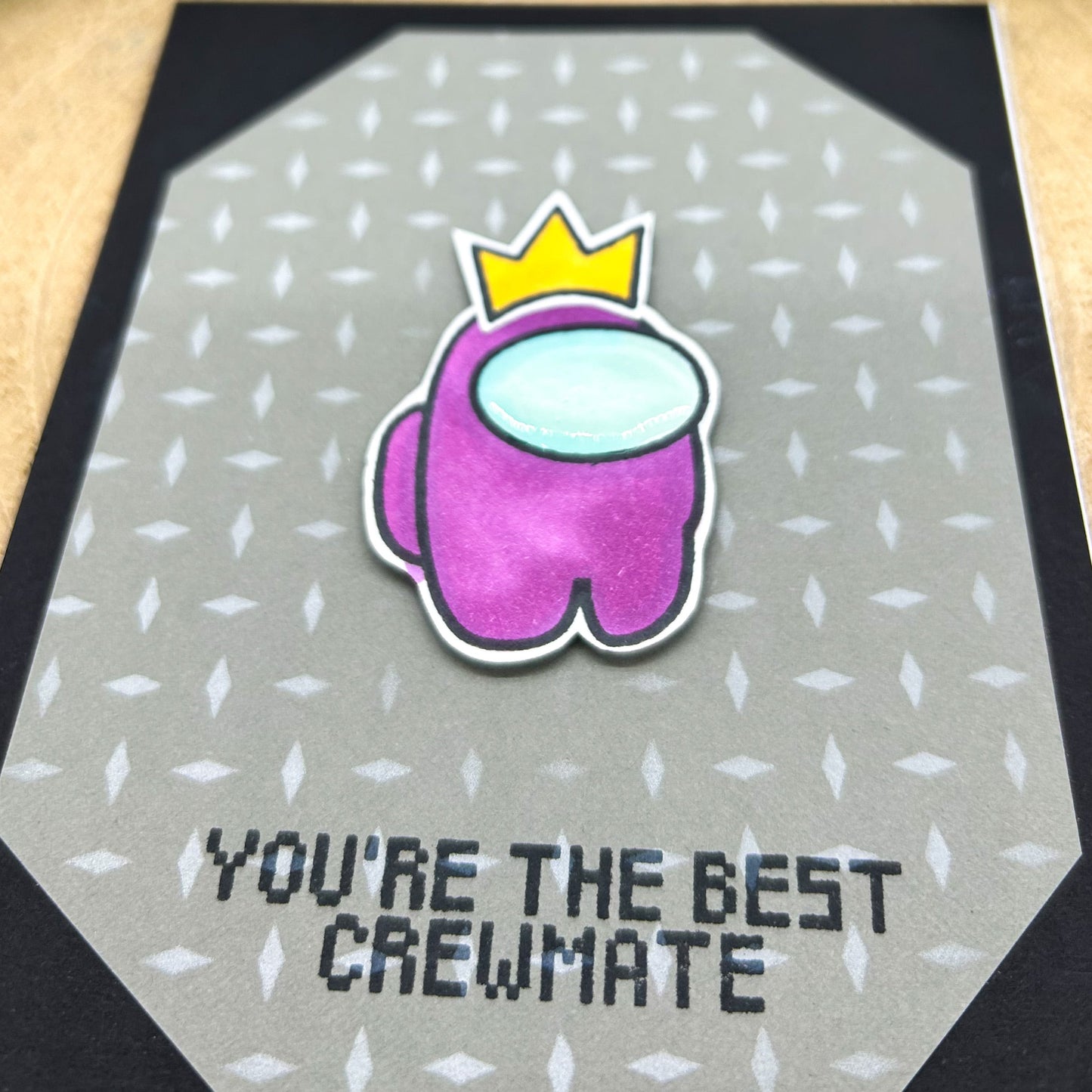 The Best Crew-mate Character Themed Handmade Card-2