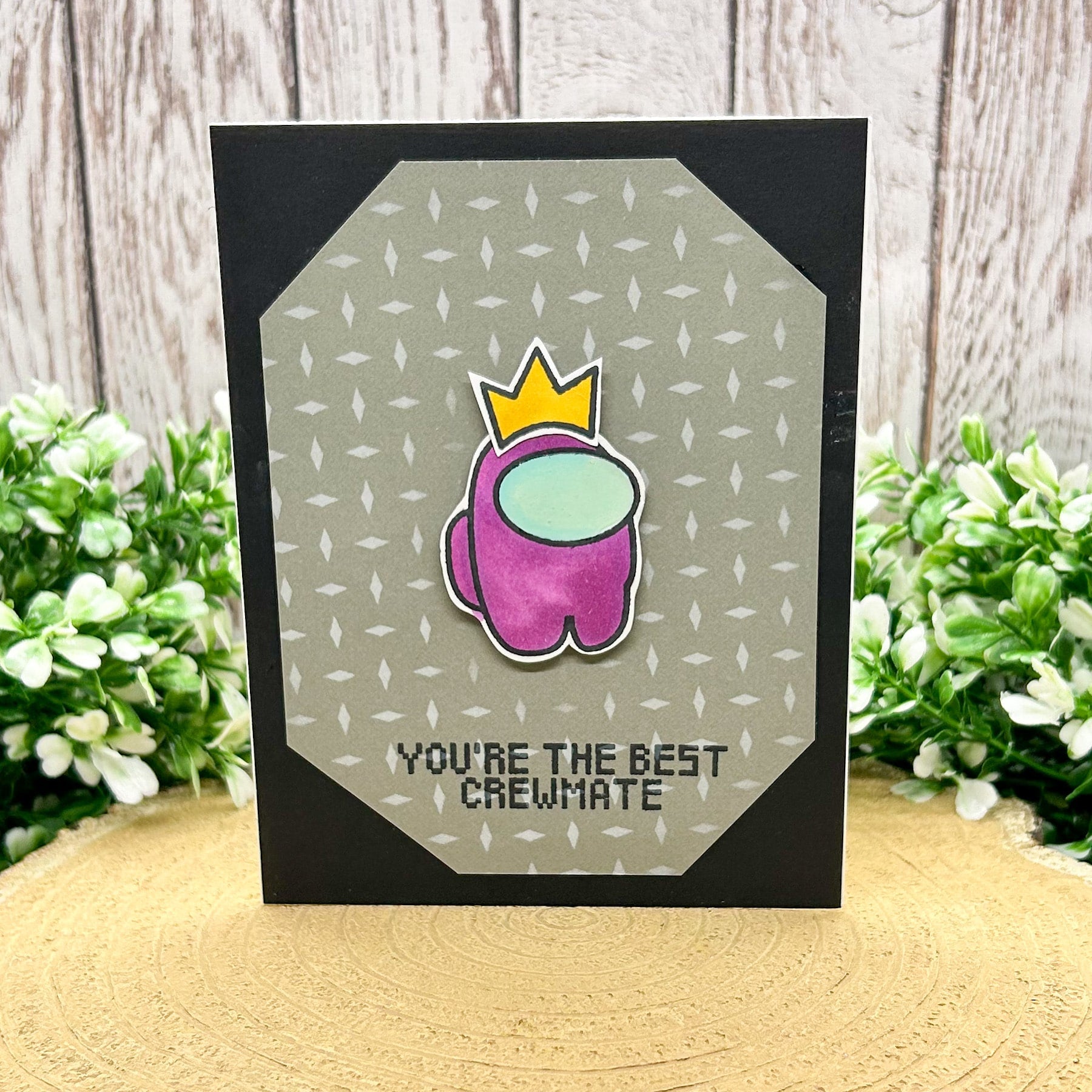 The Best Crew-mate Character Themed Handmade Card