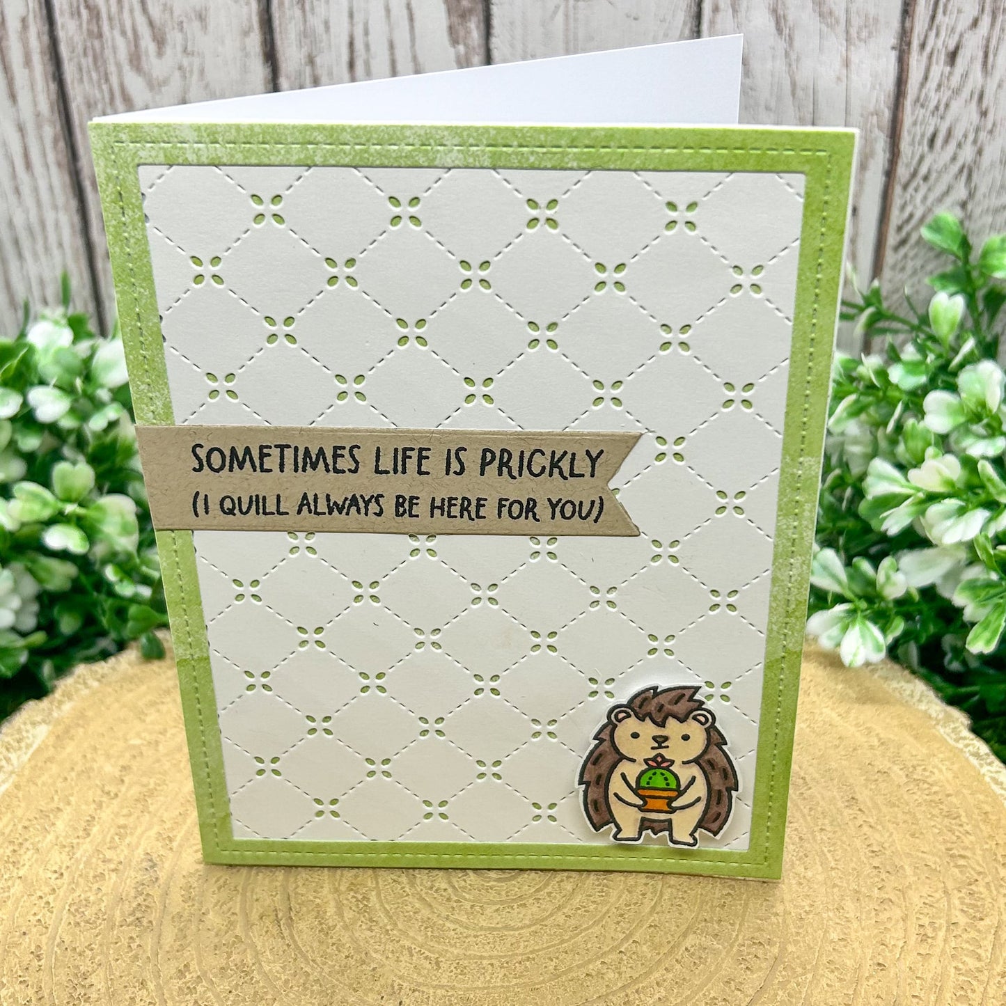 Thoughtful Hedgehog SympathyEncouragement Handmade Card-1