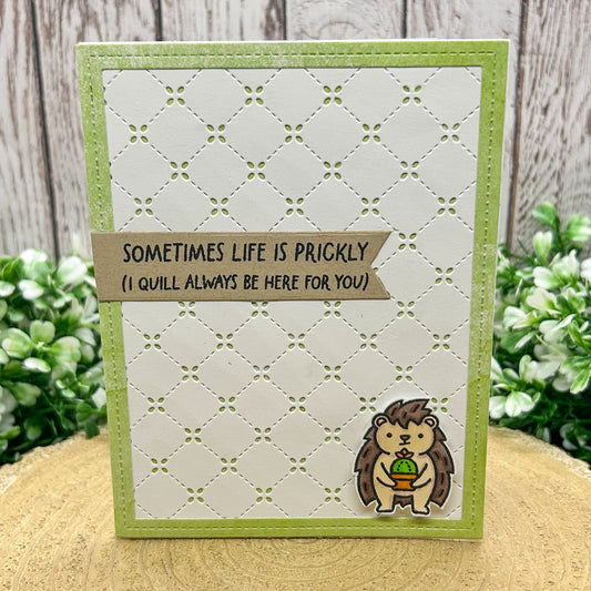Thoughtful Hedgehog SympathyEncouragement Handmade Card