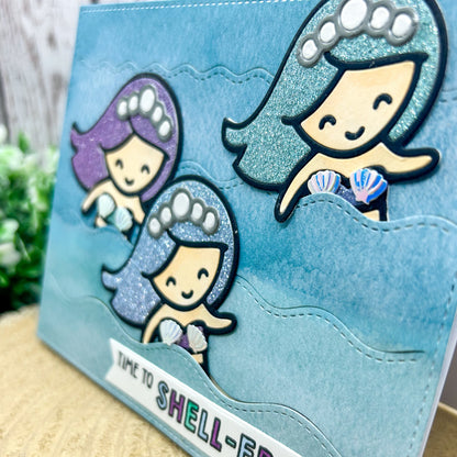 Time To Shell-ebrate! Mermaids Handmade Birthday Card-2