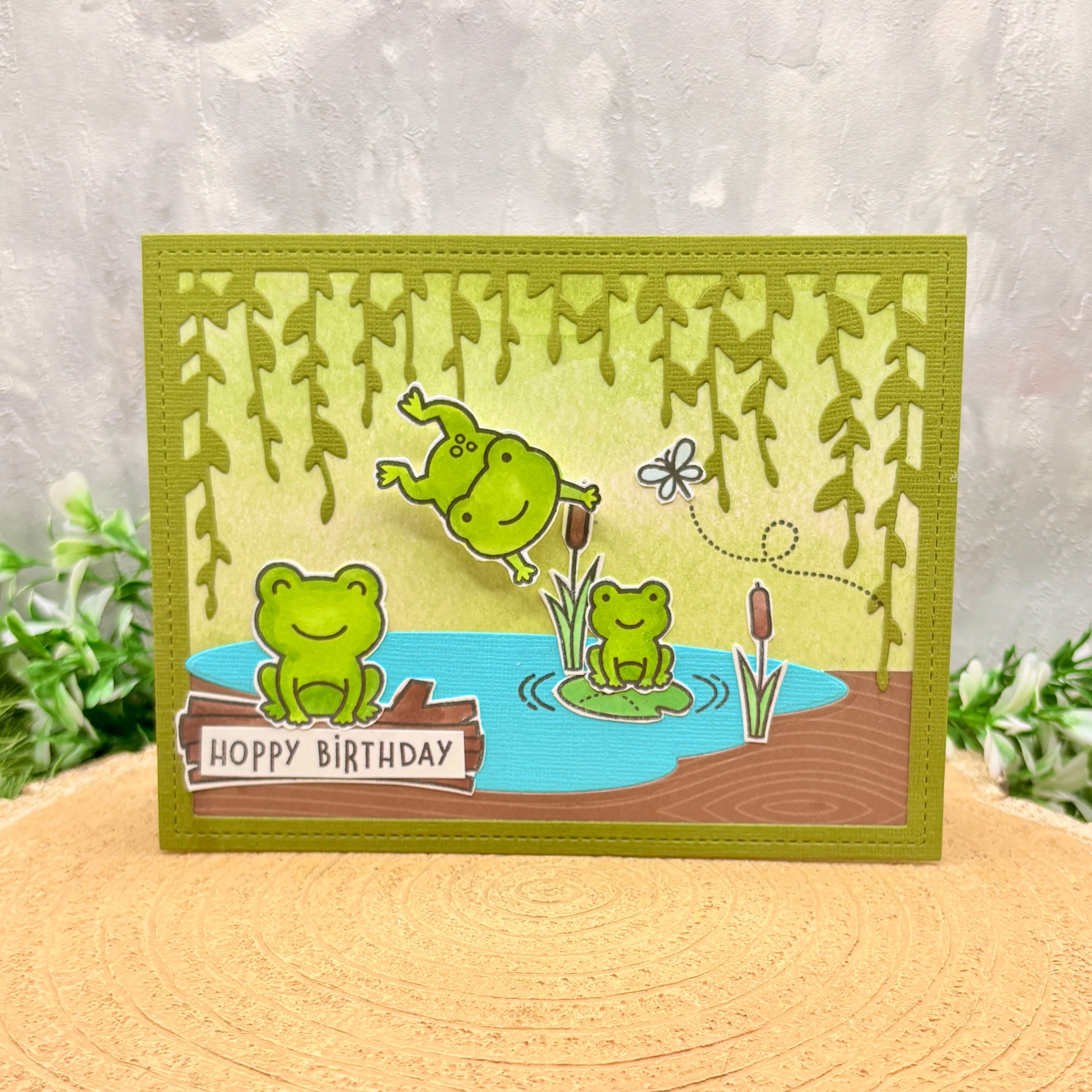 Toads Hoppy Birthday Handmade Birthday Card – Craftacular Creations