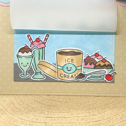 Treat Yourself Ice Cream Scene Handmade Birthday Card-2