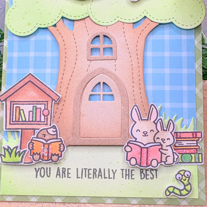 Tree House & Animals You Are The Best Handmade Card-2