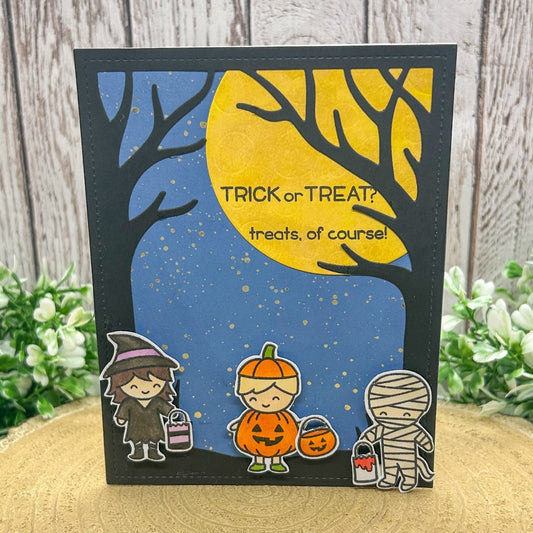 Trick or Treat Kids Handmade Halloween Card