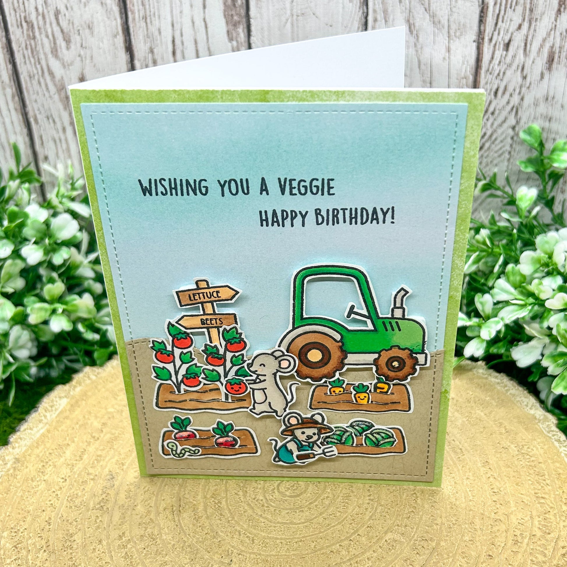 Veggie Happy Birthday Handmade Birthday Card-1