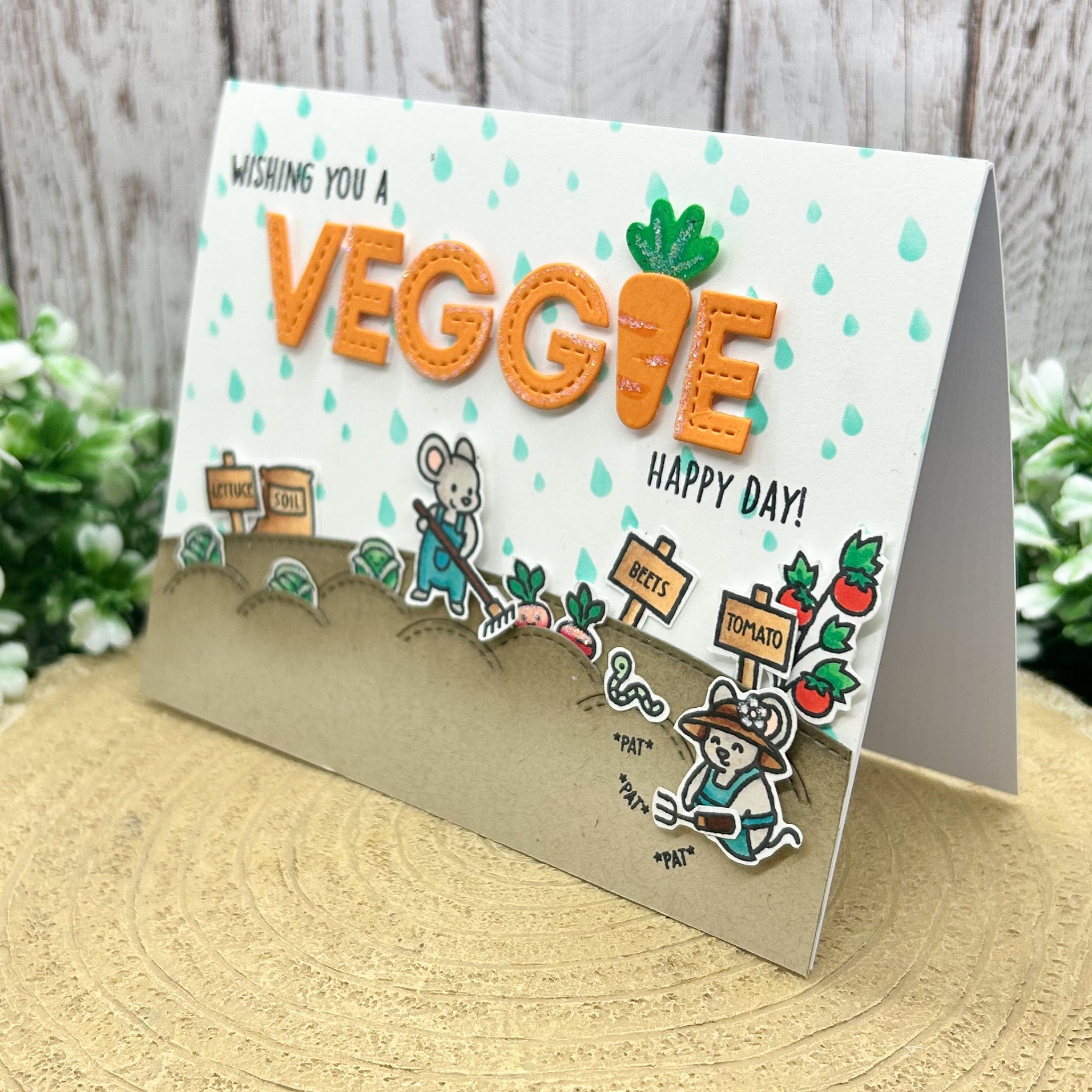Veggie Happy Day Handmade Birthday Card-1