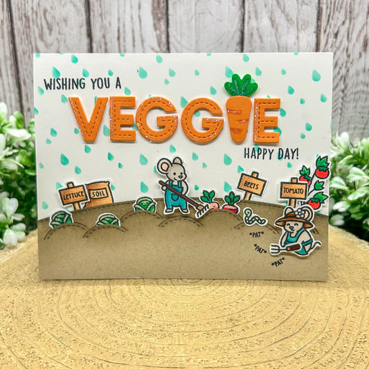 Veggie Happy Day Handmade Birthday Card