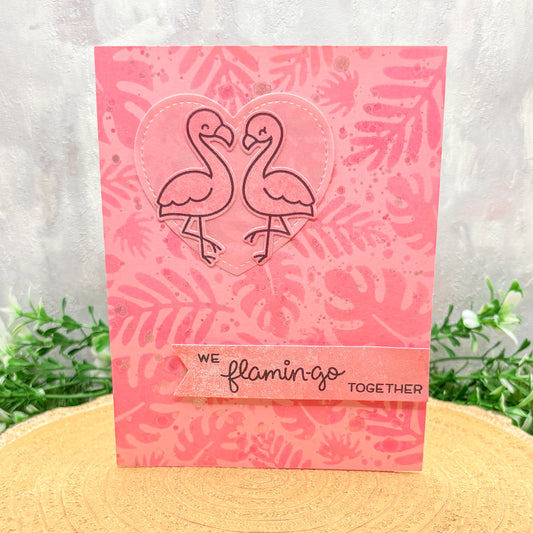 We Flamingo Together Handmade Anniversary Card
