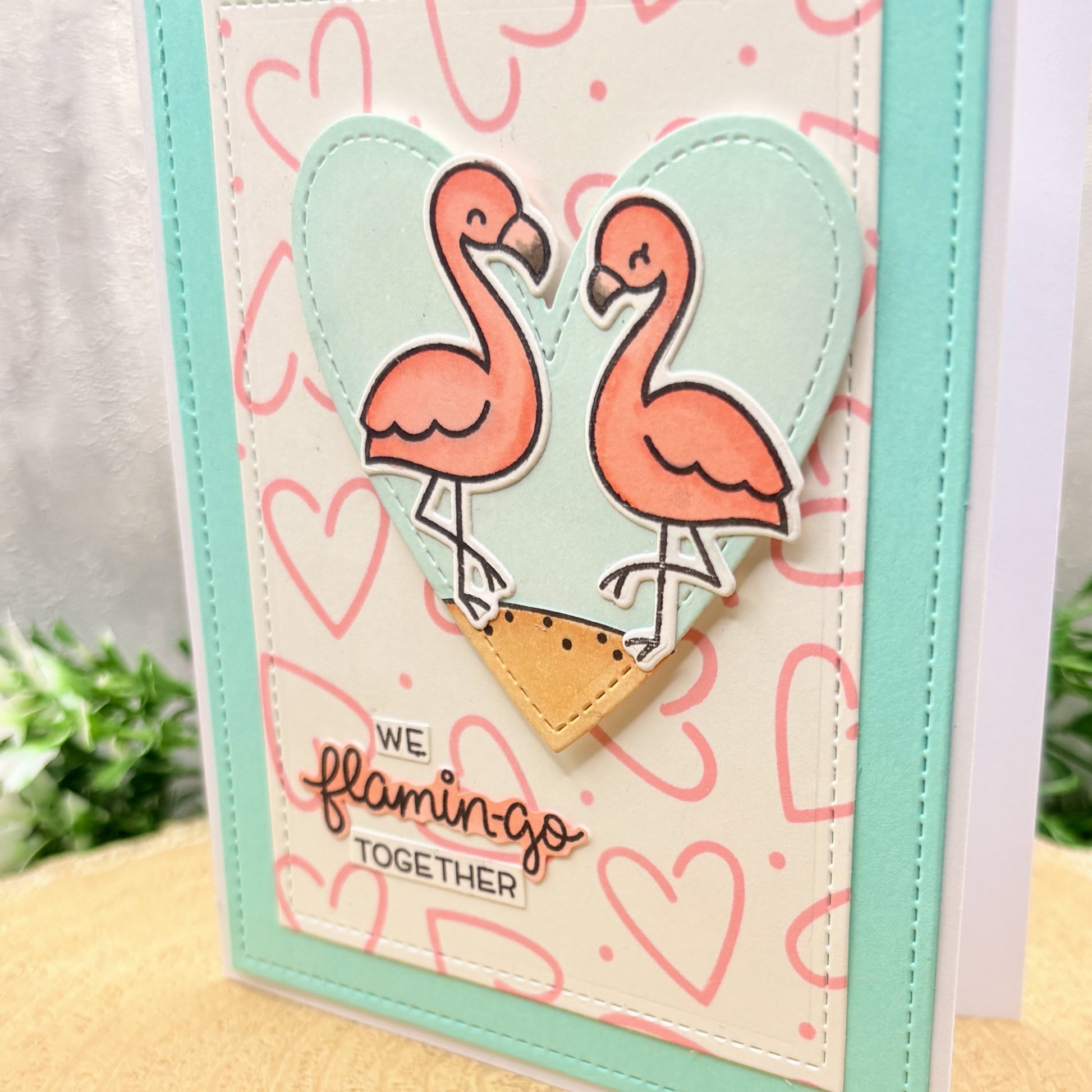 We Flamingo Together Handmade Valentine's Day Card-2