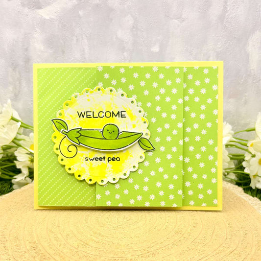 Welcome Sweet Pea Handmade New Baby Gift Card Holder Card