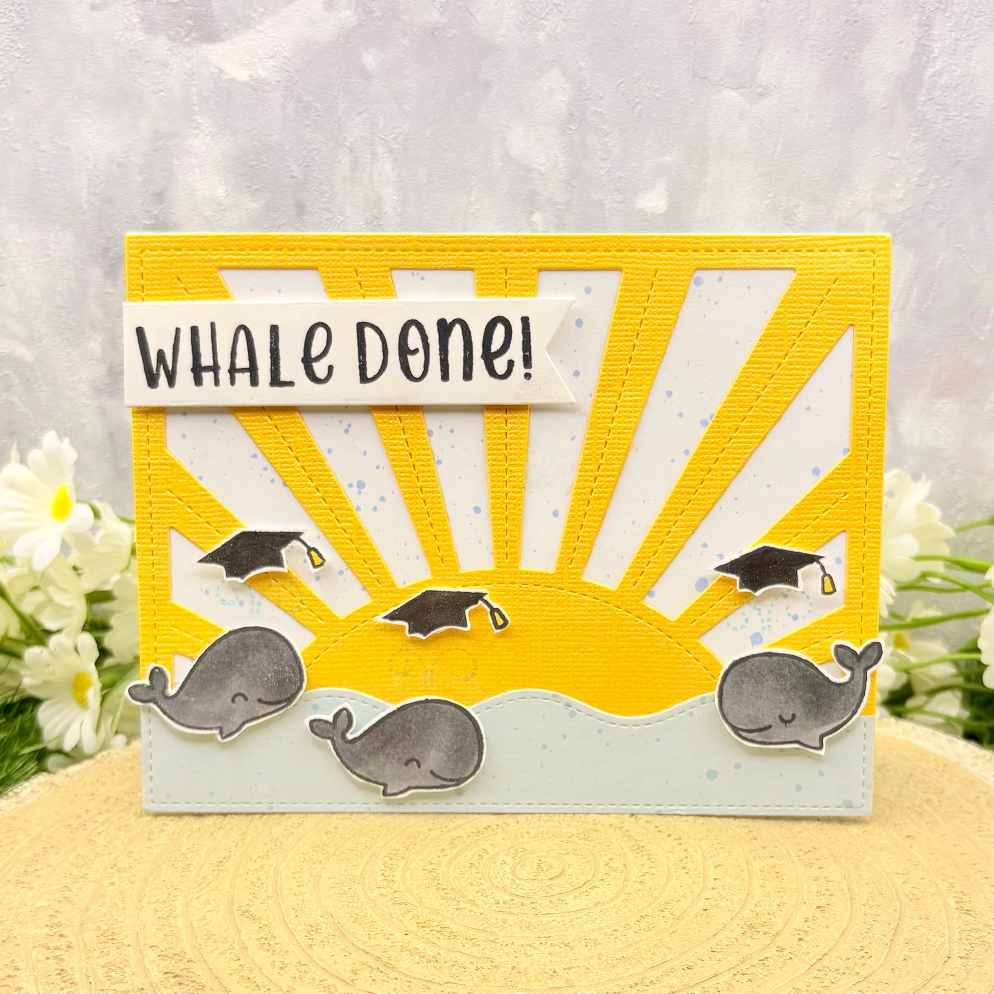 Whale Done Handmade Graduation Card