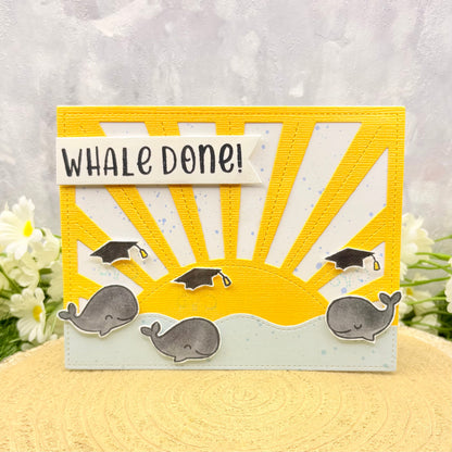 Whale Done Handmade Graduation Card