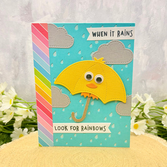 When It Rains Look For Rainbows Handmade Card