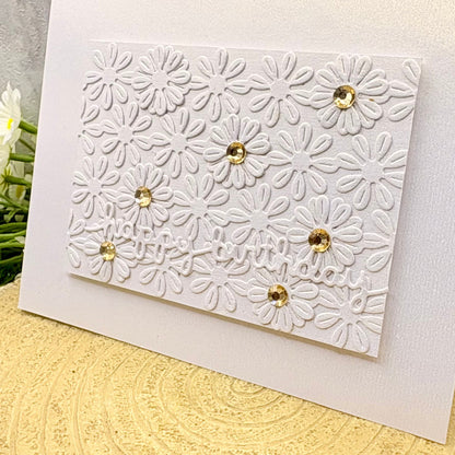 White Floral Handmade Birthday Card-2