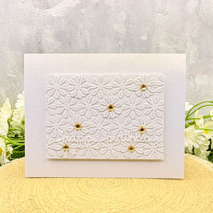 White Floral Handmade Birthday Card
