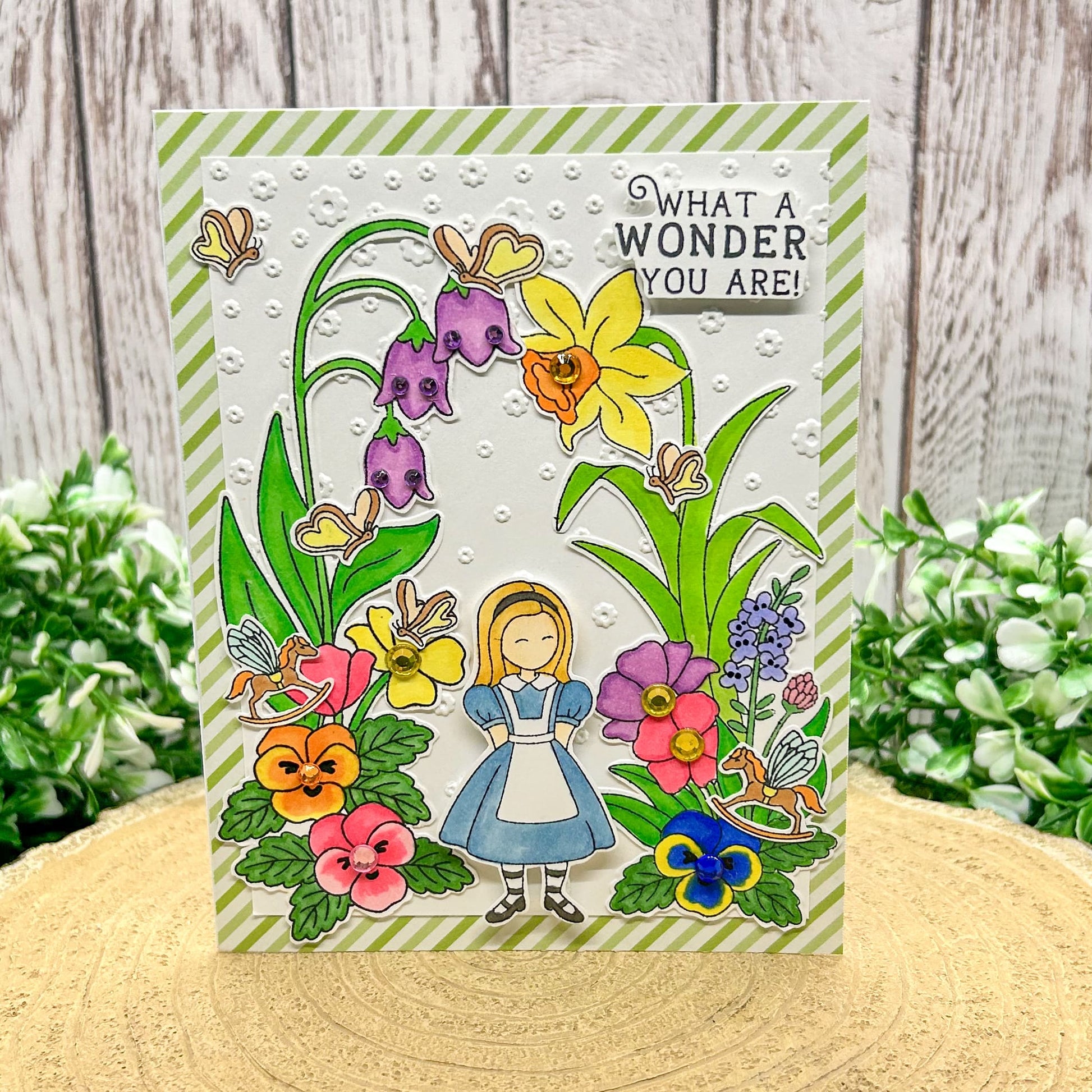 Wildflowers Alice Handmade Character Themed Card