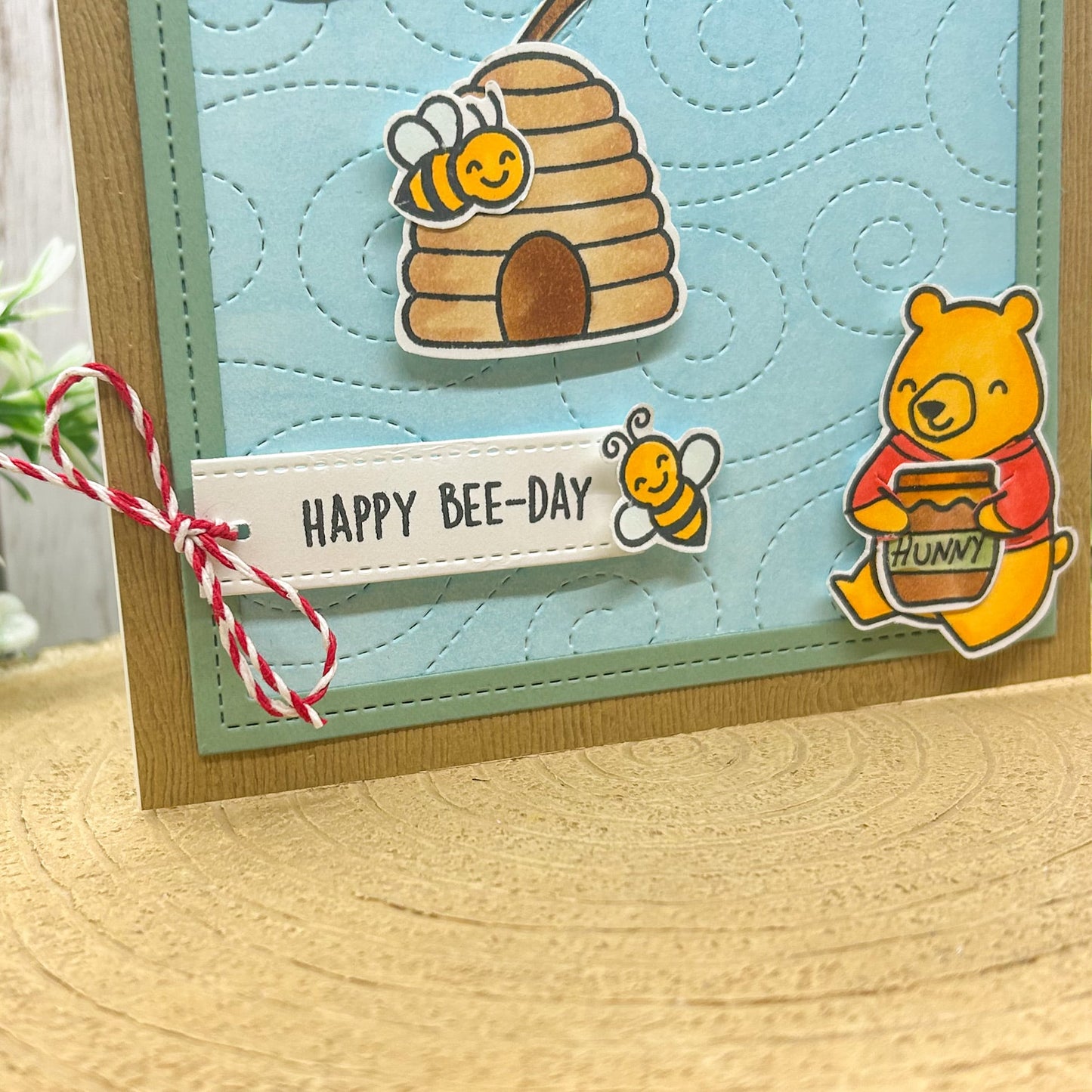 Winnie Happy Bee-day Square Handmade Birthday Card-2