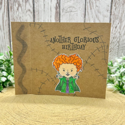 Winnie Witch Sister Handmade Character Birthday Card