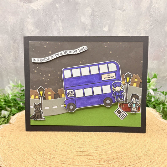 Wizard Magic Bus Handmade Character Card