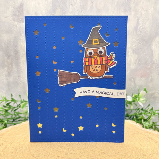 Wizard Owl Have a Magical Day Character Birthday Card