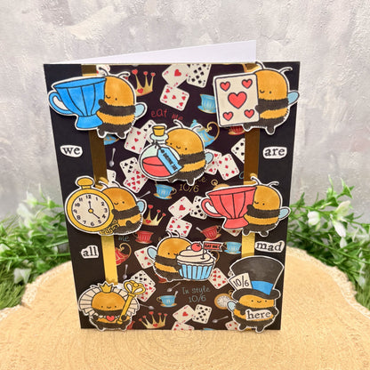 Wonderland Themed Bees Handmade Character Card-1