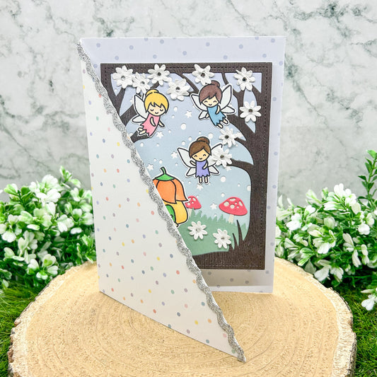 Woodland Fairy Scene Handmade Card