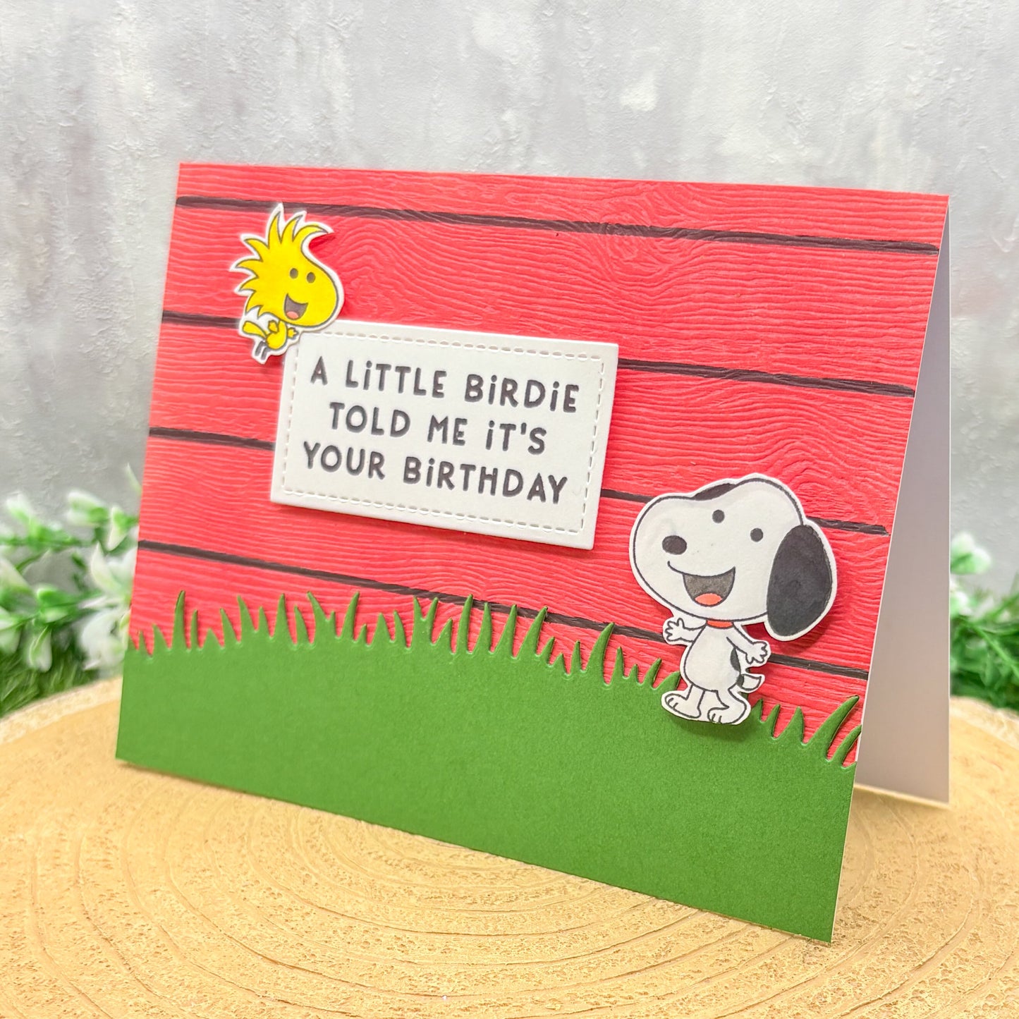 Woodstock & Snoopy Handmade Character Birthday Card-1