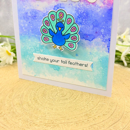 Yay! Shake Your Tail Feathers Handmade Card-2