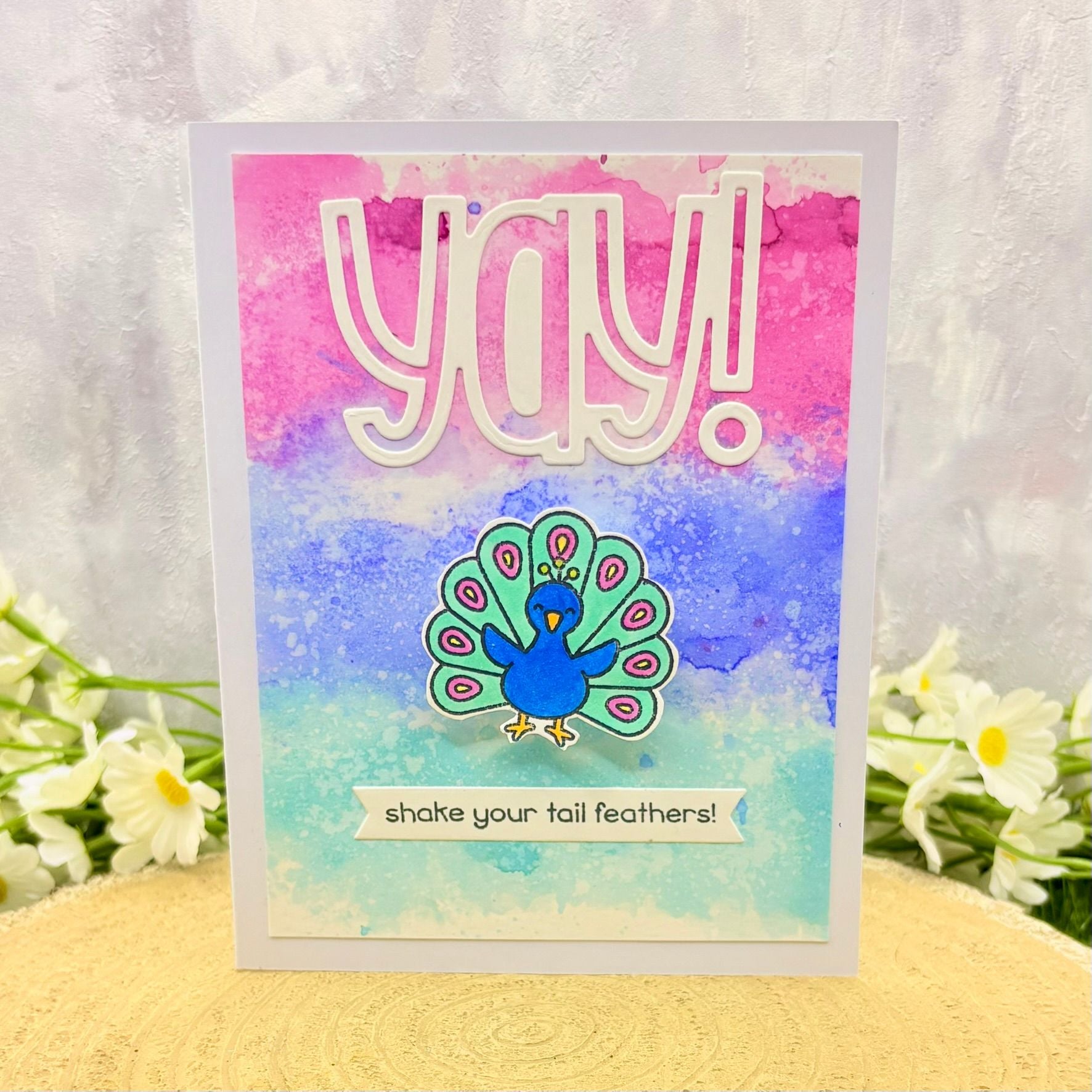 Yay! Shake Your Tail Feathers Handmade Card